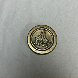 Vintage 1981 Atari Brass Belt Buckle Lee NYC Warner Communications Video Game